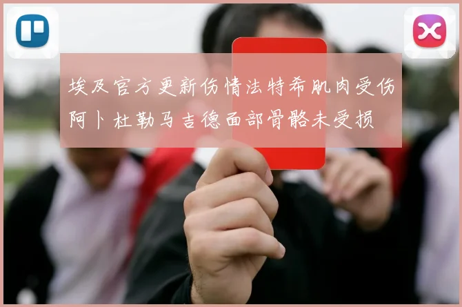 埃及官方更新伤情法特希肌肉受伤阿卜杜勒马吉德面部骨骼未受损